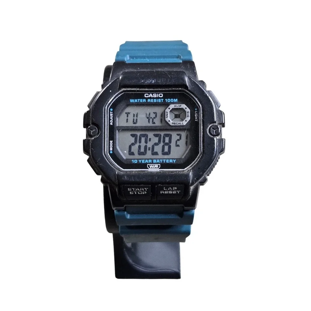 Casio WS-1400H 60 Lap Memory 100M WR Digital Sport Watch Blue Resin Band Tested
